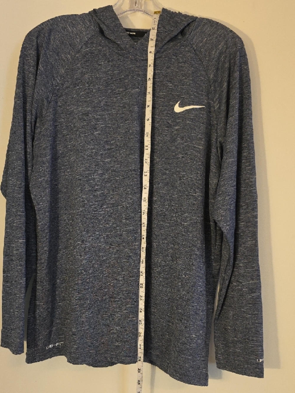 Nike Men's Navy Heather Swim Hoodie - White Swoosh - Picture 5 of 6